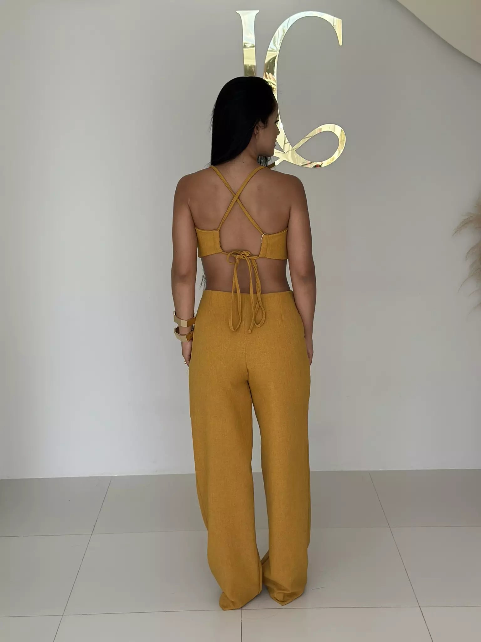 Conjunto Lina Linho Florais