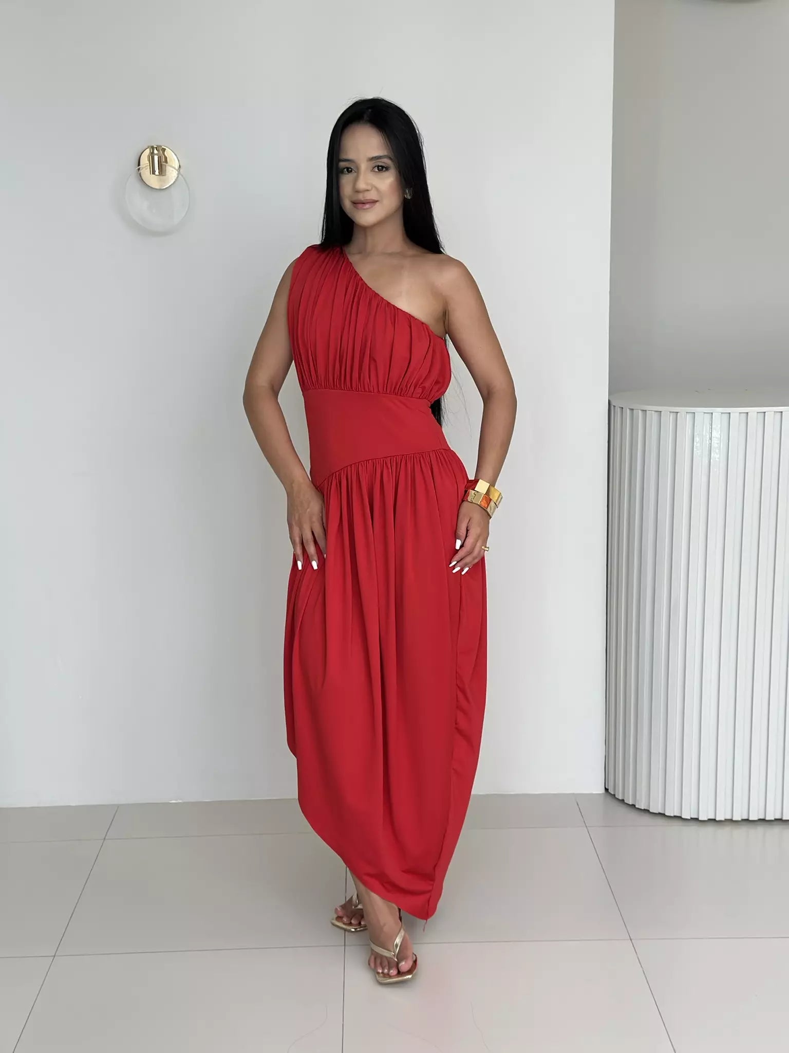 Vestido Longo Scarlet Ombro