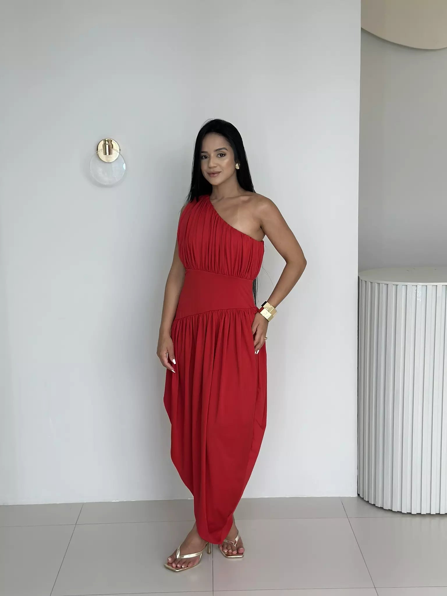 Vestido Longo Scarlet Ombro