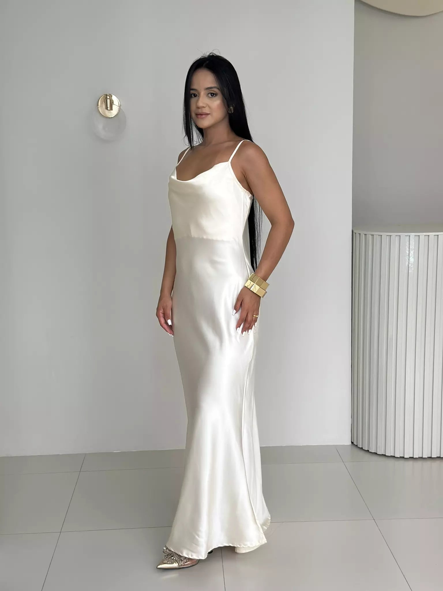 Vestido Longo Camila Slip Cetim