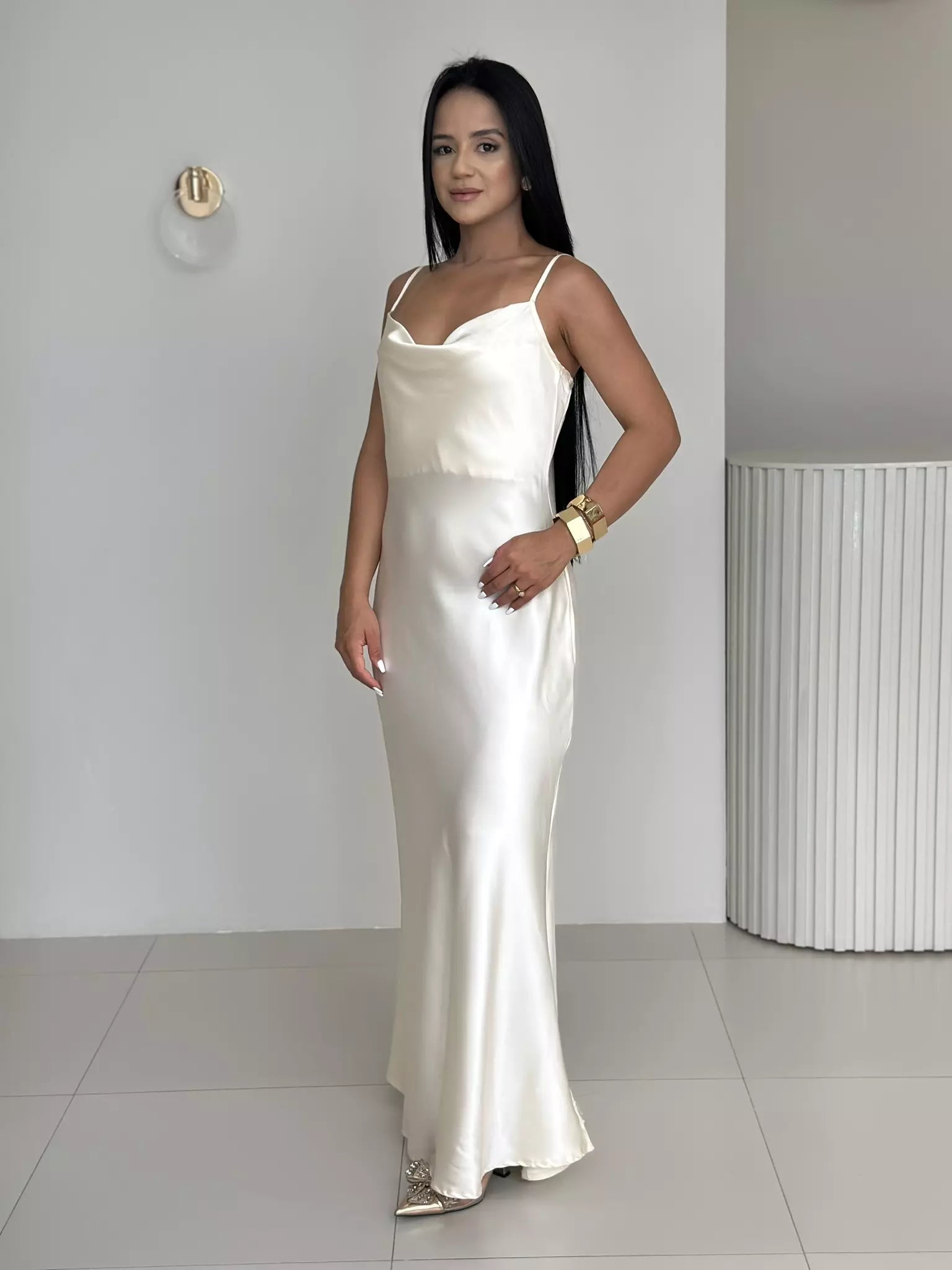 Vestido Longo Camila Slip Cetim