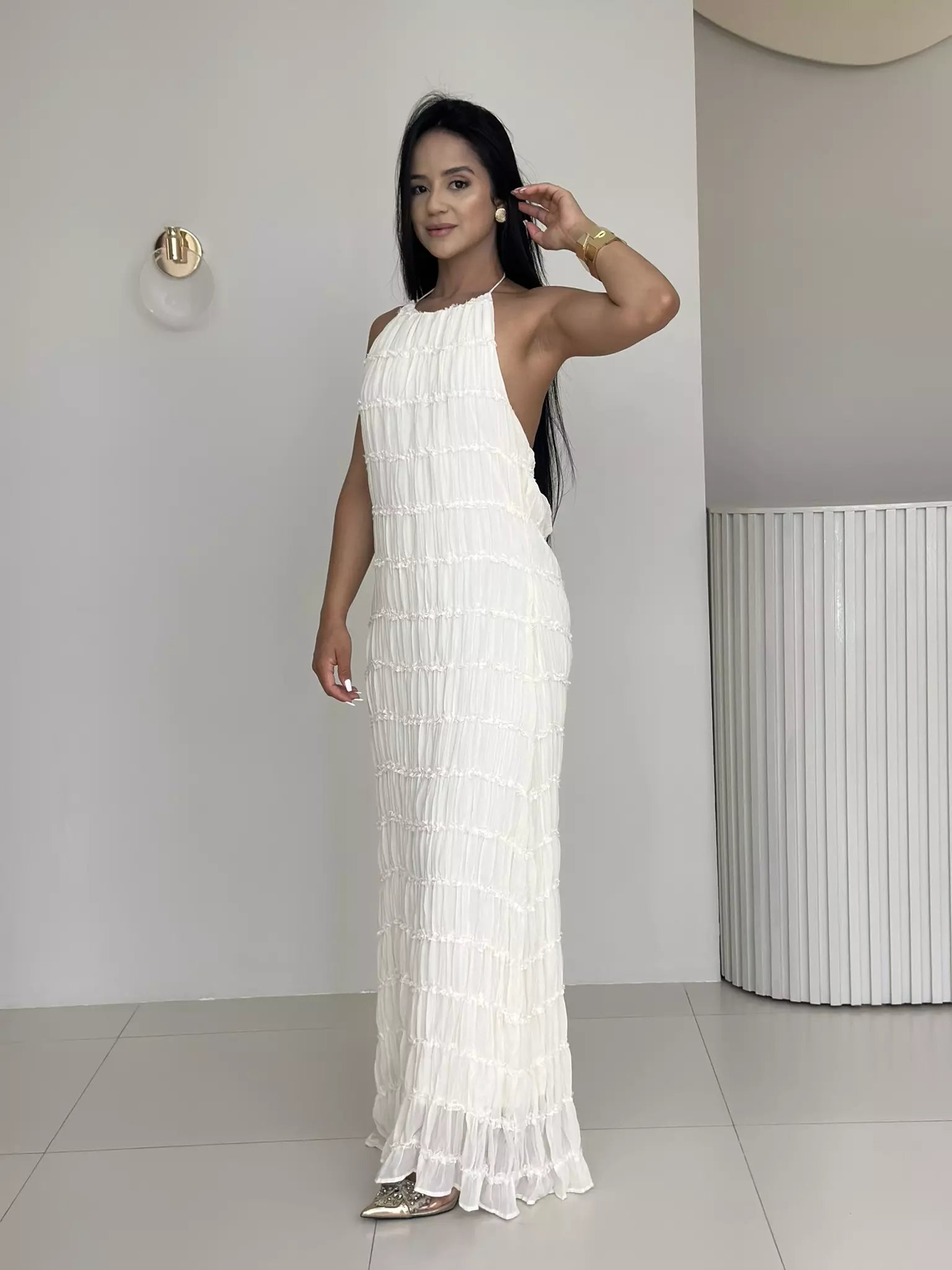 Vestido Longo Valentina Texturizado