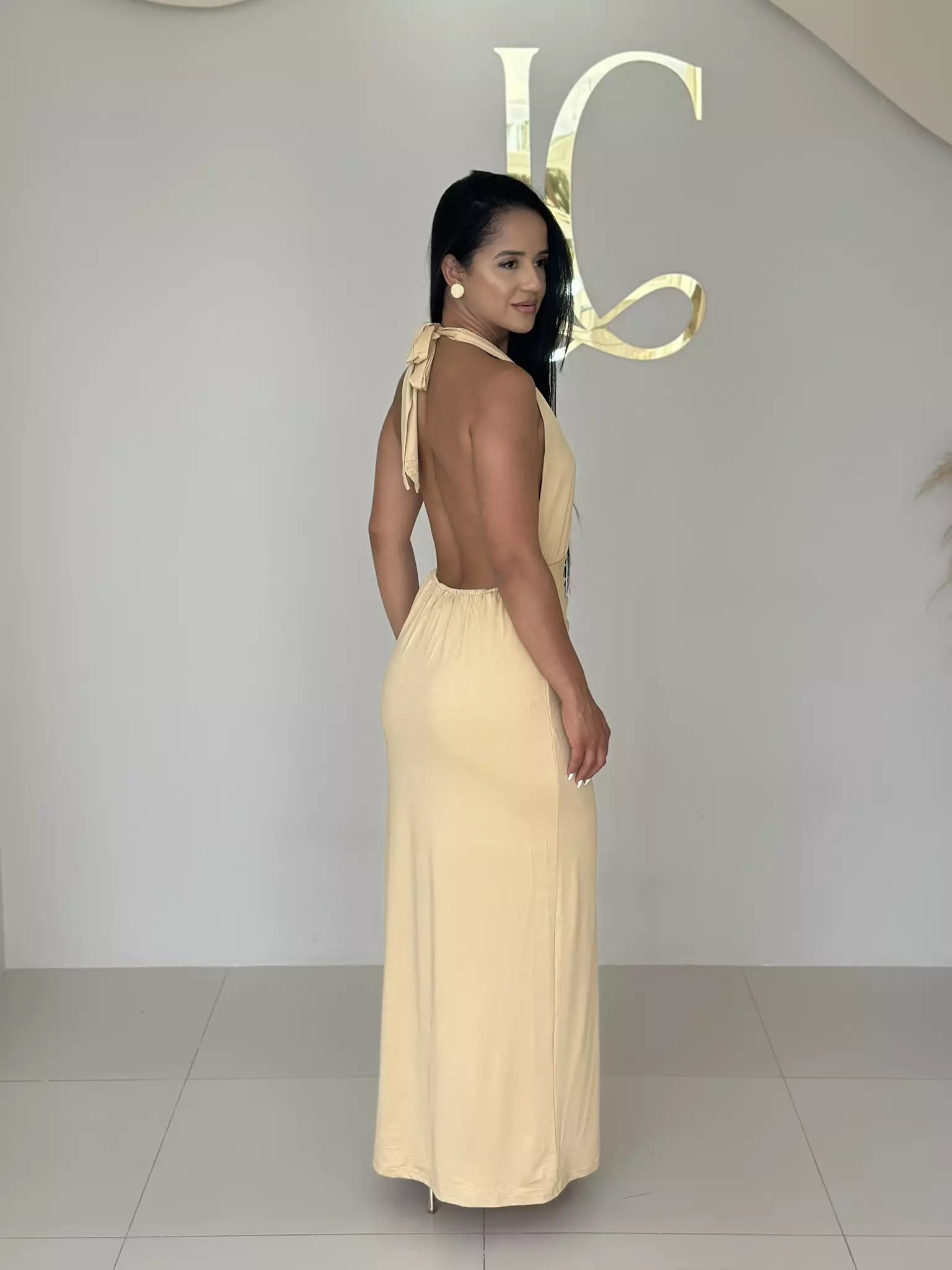 Vestido Longo Helena Drapeado